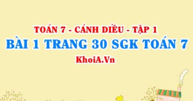 Bài 1 trang 30 SGK Toán 7 tập 1 Cánh Diều